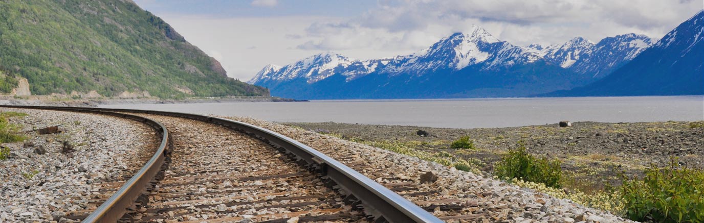 Railroad tracks through the mountains